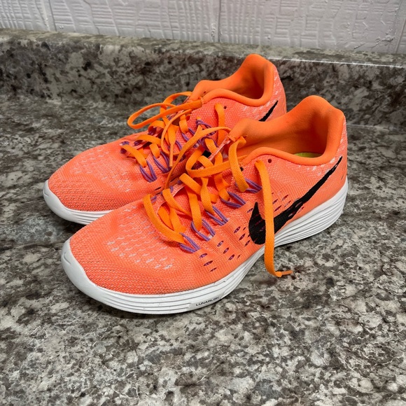 Coral orange Lunarlon Nikes - Picture 3 of 9